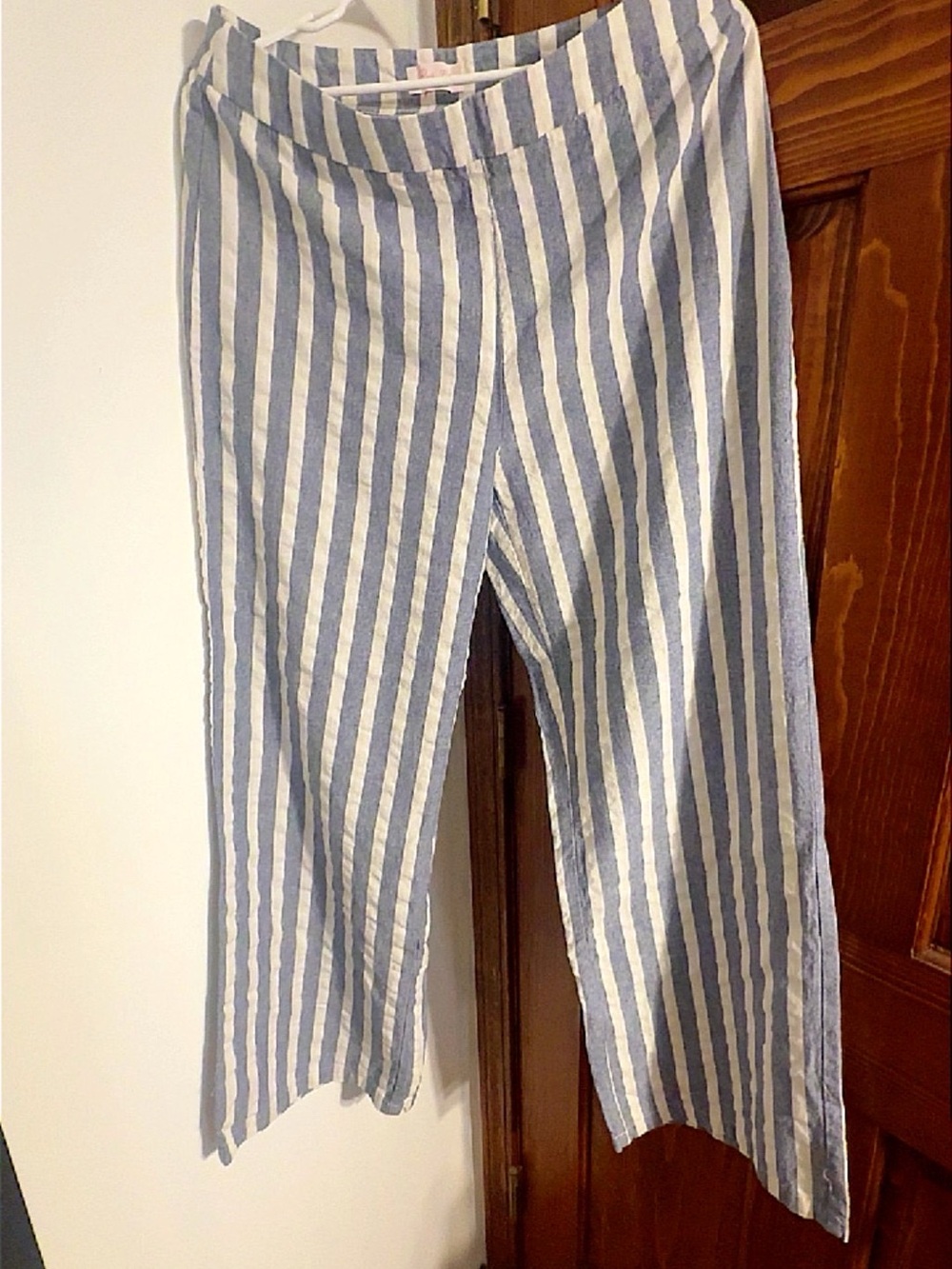 Pink Lily Blue and White Striped Wide-Leg Pants